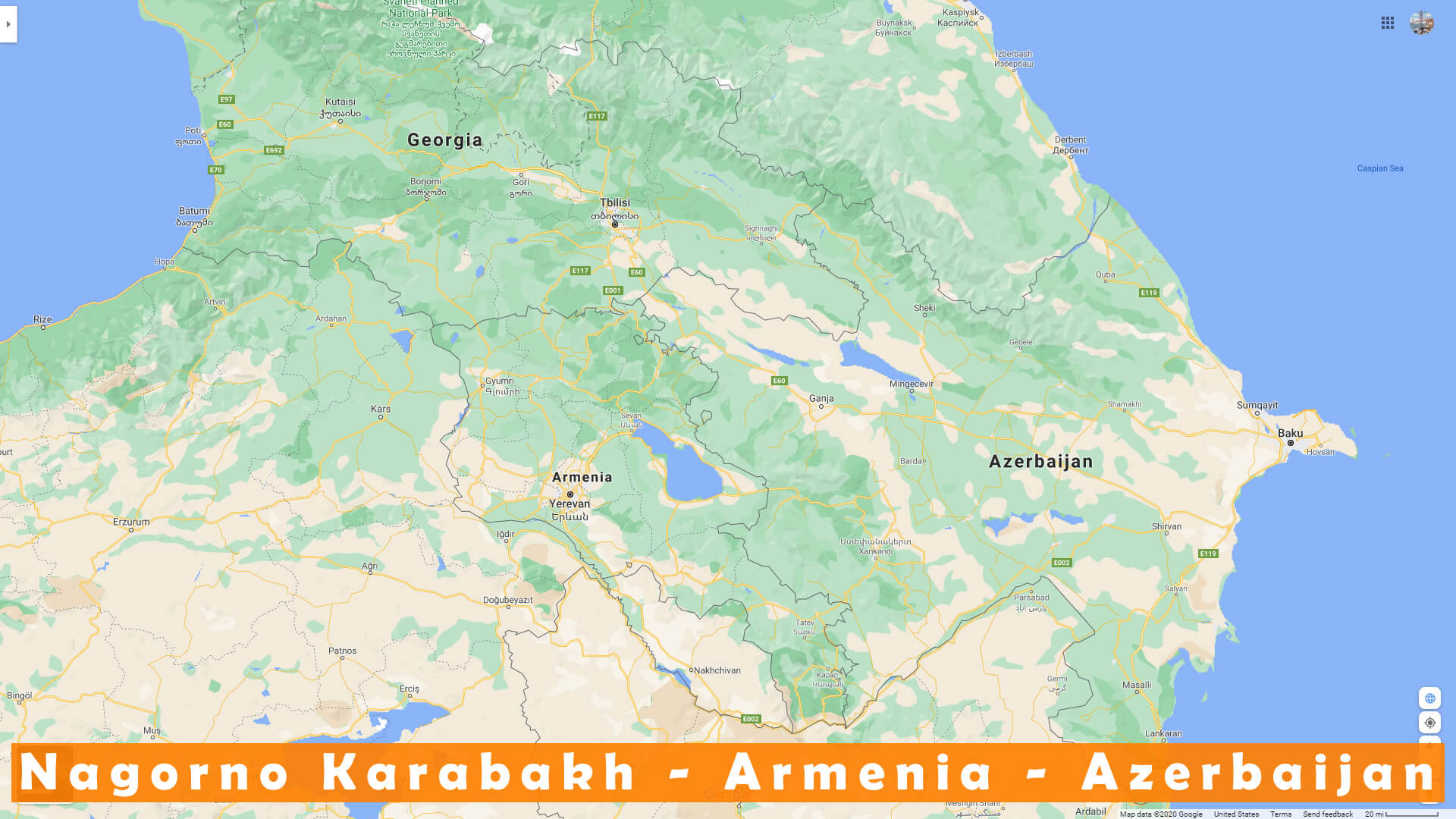 Haut Karabakh Emplacement Carte
